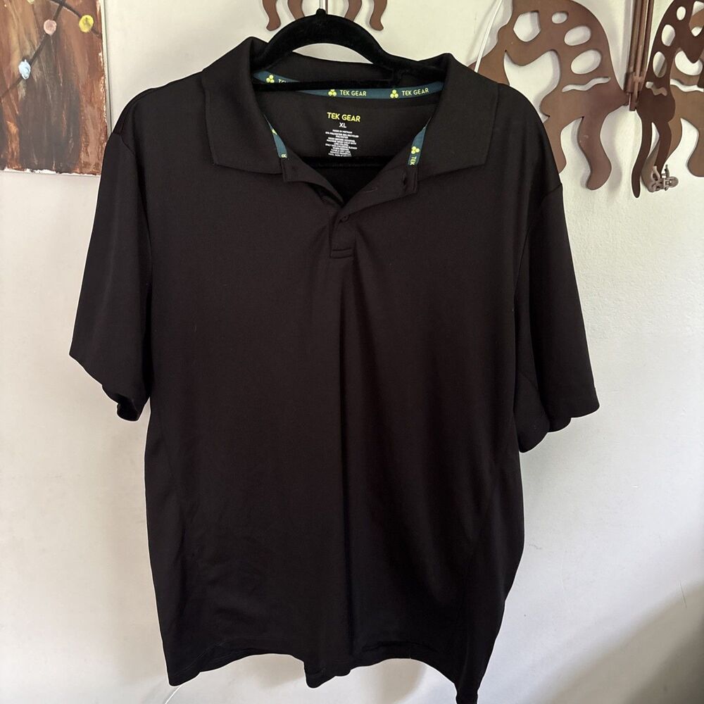 Tek Gear Black Short Sleeve Polo Golf Shirt Mens Size XLarge